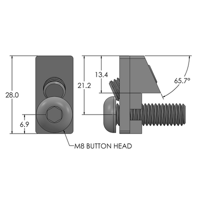 41-002-3 MODULAR SOLUTIONS SPEEDLOCK, M5 SOCKET, STAINLESS STEEL  HIDDEN PROFILE FASTNER